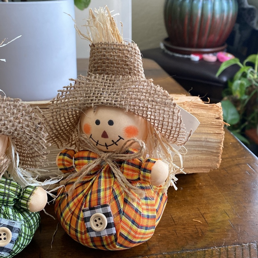 Fall Decorations 3 Mini Scarecrows - Picture 3 of 8